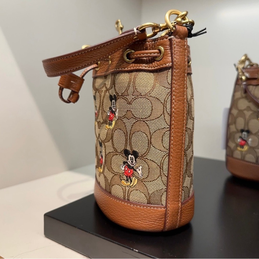 NWT Disney X Coach Mini Dempsey Bucket Bag With Mickey Mouse CN499 - Picture 3 of 9